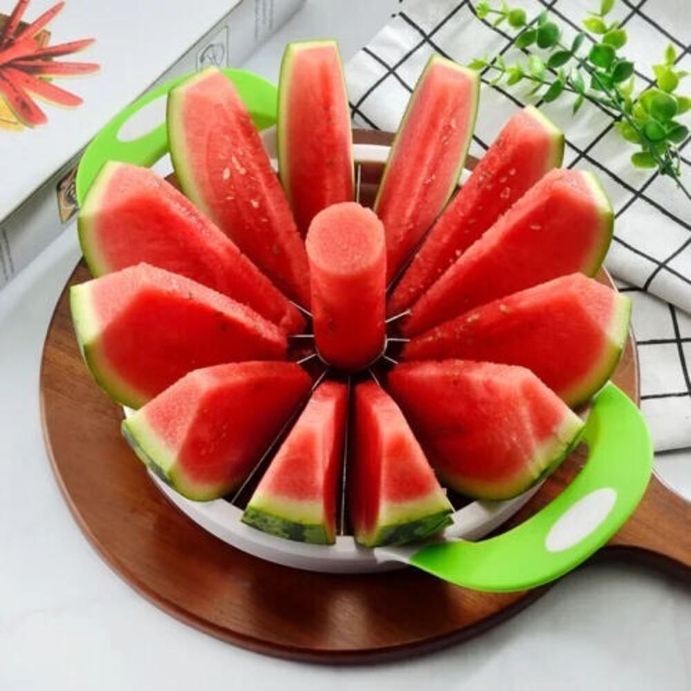 Watermelon Slicer Cutter Comfort Silicone Handle Home Stainless Still Blade - Picture 3 of 8